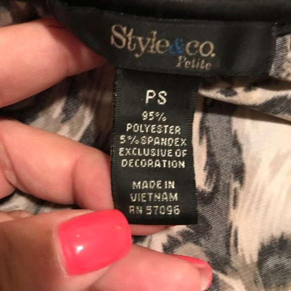 Style & Co. Animal Print Cape Style Blouse - Picture 5 of 5